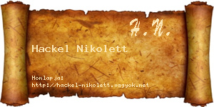Hackel Nikolett névjegykártya